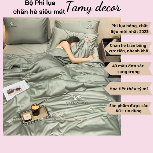 Bộ chăn ga phi lụa trơn nhà TamyDecor sang trọng 40 màu nhập khẩu » TamyDecor - Chăn ga gối đệm Bộ chăn ga phi lụa trơn nhà TamyDecor sang trọng 40 màu nhập khẩu - Ảnh 16