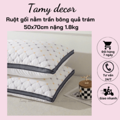 Alternative view of Ruột gối trần bông quả trám cao cấp vỏ gối cotton 100% TamyDecor kích thước 50*70cm