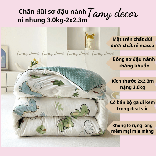 Chăn đông đũi sơ đậu nành nặng 3kg TamyDecor » TamyDecor - Chăn ga gối đệm Chăn đông đũi sơ đậu nành nặng 3kg TamyDecor - Ảnh 20