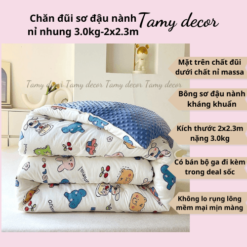 Chăn đông đũi sơ đậu nành nặng 3kg TamyDecor