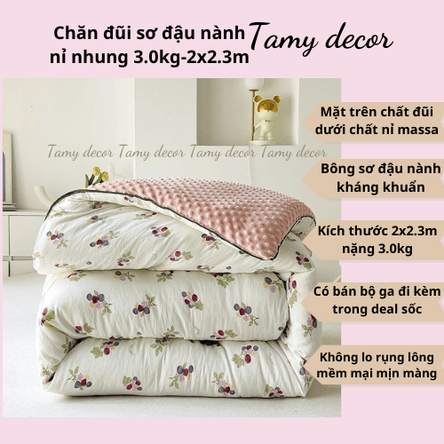 Chăn đông đũi sơ đậu nành nặng 3kg TamyDecor » TamyDecor - Chăn ga gối đệm Chăn đông đũi sơ đậu nành nặng 3kg TamyDecor - Ảnh 14