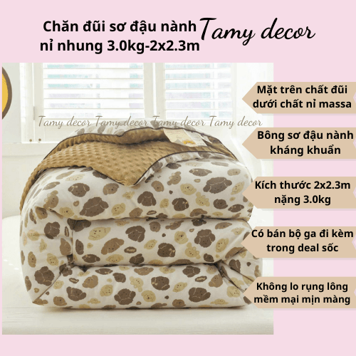 Chăn đông đũi sơ đậu nành nặng 3kg TamyDecor » TamyDecor - Chăn ga gối đệm Chăn đông đũi sơ đậu nành nặng 3kg TamyDecor - Ảnh 7