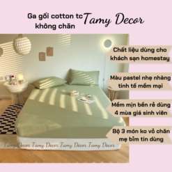 Ga gối cotton tc 3 món không chăn màu trơn TamyDecor » TamyDecor - Chăn ga gối đệm 38 3 » TamyDecor - Chăn ga gối đệm