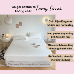 Ga gối cotton tc 3 món không chăn màu trơn TamyDecor » TamyDecor - Chăn ga gối đệm 39 3 » TamyDecor - Chăn ga gối đệm
