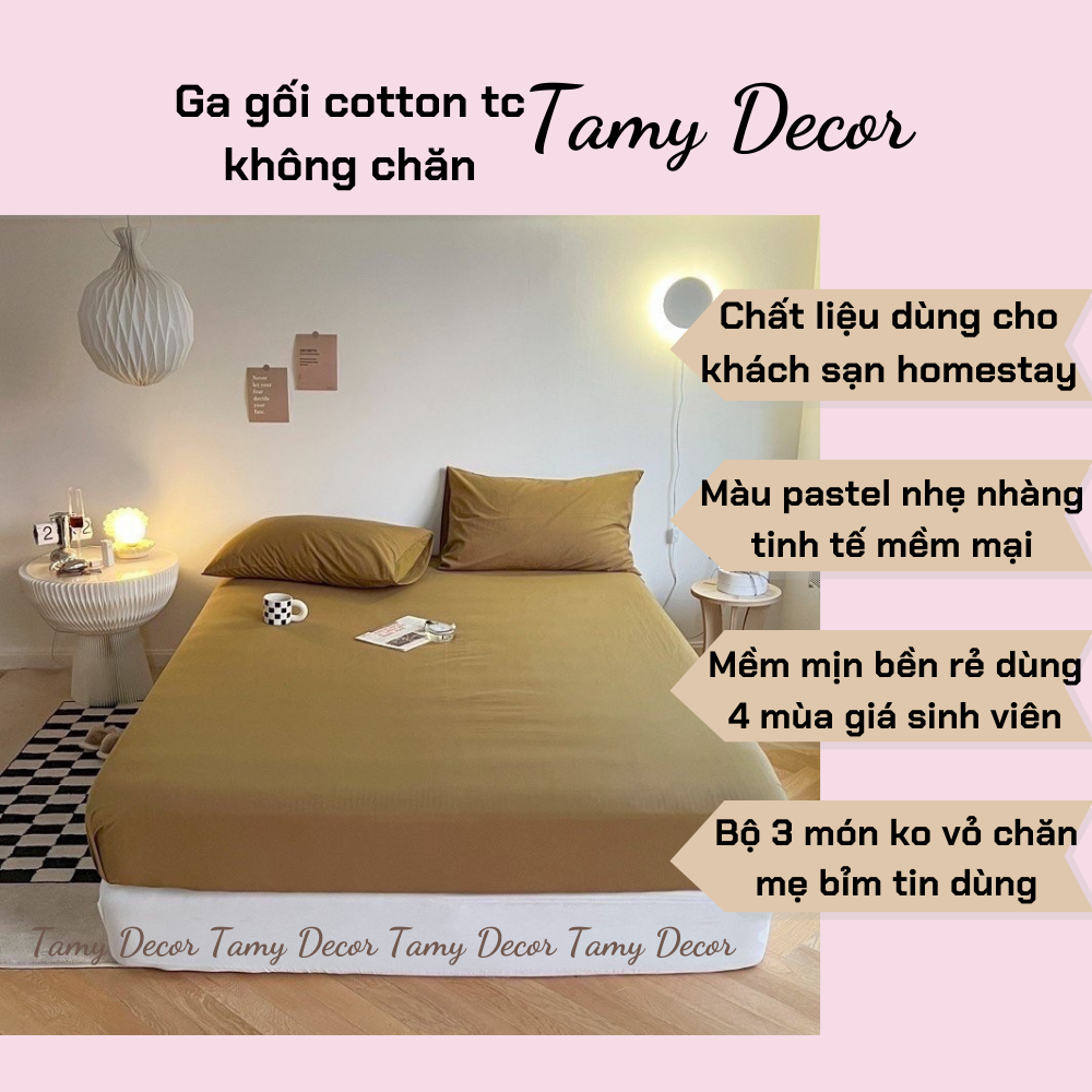 Ga gối cotton tc 3 món không chăn màu trơn TamyDecor » TamyDecor - Chăn ga gối đệm Ga gối cotton tc 3 món không chăn màu trơn TamyDecor - Ảnh 20