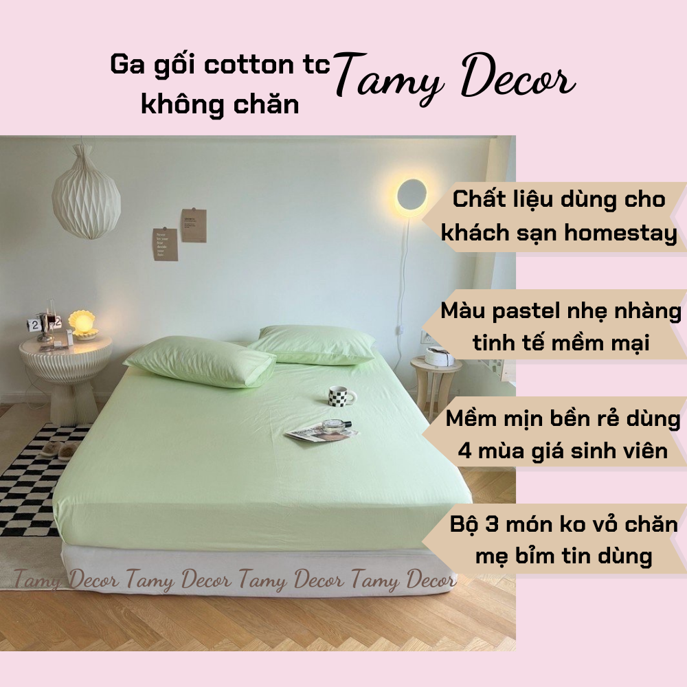 Ga gối cotton tc 3 món không chăn màu trơn TamyDecor » TamyDecor - Chăn ga gối đệm Ga gối cotton tc 3 món không chăn màu trơn TamyDecor - Ảnh 19