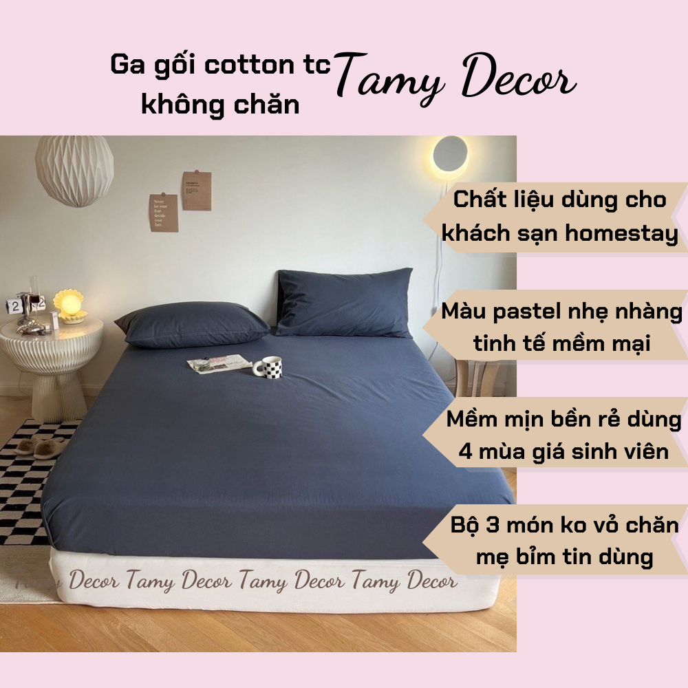 Ga gối cotton tc 3 món không chăn màu trơn TamyDecor » TamyDecor - Chăn ga gối đệm Ga gối cotton tc 3 món không chăn màu trơn TamyDecor - Ảnh 18