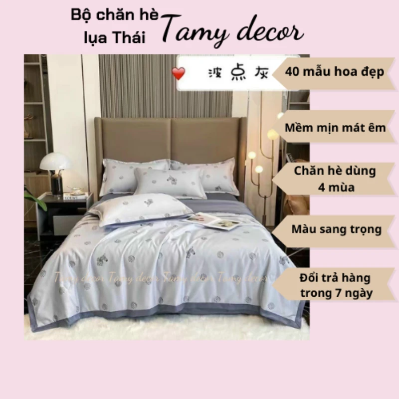 Bộ ga gối chăn hè lụa thái hình hoa sang trọng Tamy Decor » TamyDecor - Chăn ga gối đệm Bộ ga gối chăn hè lụa thái hình hoa sang trọng Tamy Decor - Ảnh 11