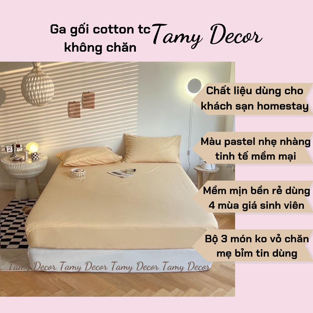 Ga gối cotton tc 3 món không chăn màu trơn TamyDecor » TamyDecor - Chăn ga gối đệm Ga gối cotton tc 3 món không chăn màu trơn TamyDecor - Ảnh 15