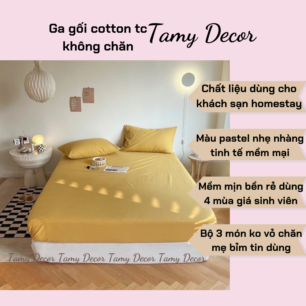 Ga gối cotton tc 3 món không chăn màu trơn TamyDecor » TamyDecor - Chăn ga gối đệm Ga gối cotton tc 3 món không chăn màu trơn TamyDecor - Ảnh 14