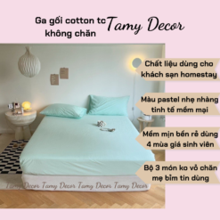 Ga gối cotton tc 3 món không chăn màu trơn TamyDecor » TamyDecor - Chăn ga gối đệm 47 2 » TamyDecor - Chăn ga gối đệm