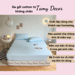 Ga gối cotton tc 3 món không chăn màu trơn TamyDecor » TamyDecor - Chăn ga gối đệm 48 1 » TamyDecor - Chăn ga gối đệm