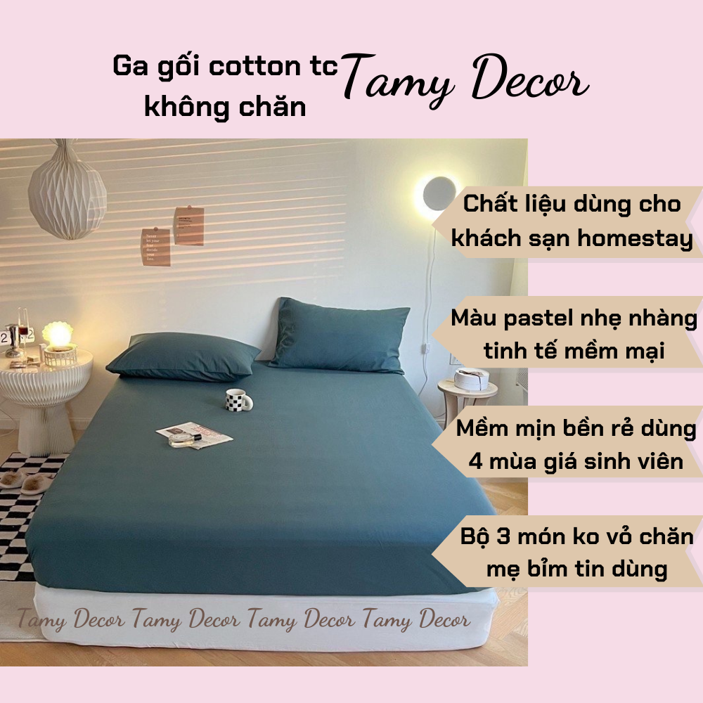 Ga gối cotton tc 3 món không chăn màu trơn TamyDecor » TamyDecor - Chăn ga gối đệm Ga gối cotton tc 3 món không chăn màu trơn TamyDecor - Ảnh 11