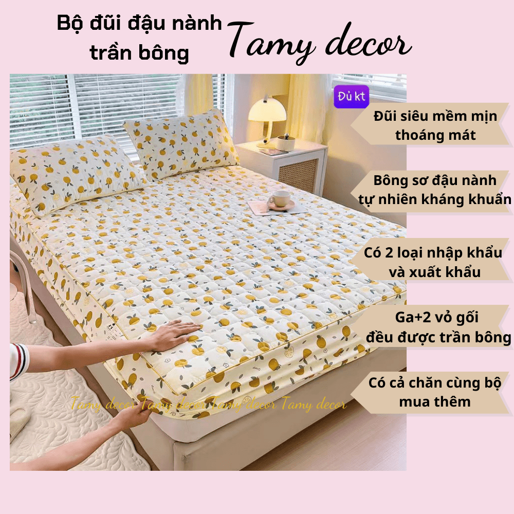 Bộ ga gối cotton đũi sơ đậu nành soybean trần bông cả gối có bán thêm chăn TamyDecor » TamyDecor - Chăn ga gối đệm Bộ ga gối cotton đũi sơ đậu nành soybean trần bông cả gối có bán thêm chăn TamyDecor