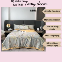 Bộ ga gối chăn hè lụa thái hình hoa sang trọng Tamy Decor » TamyDecor - Chăn ga gối đệm 51 1 » TamyDecor - Chăn ga gối đệm
