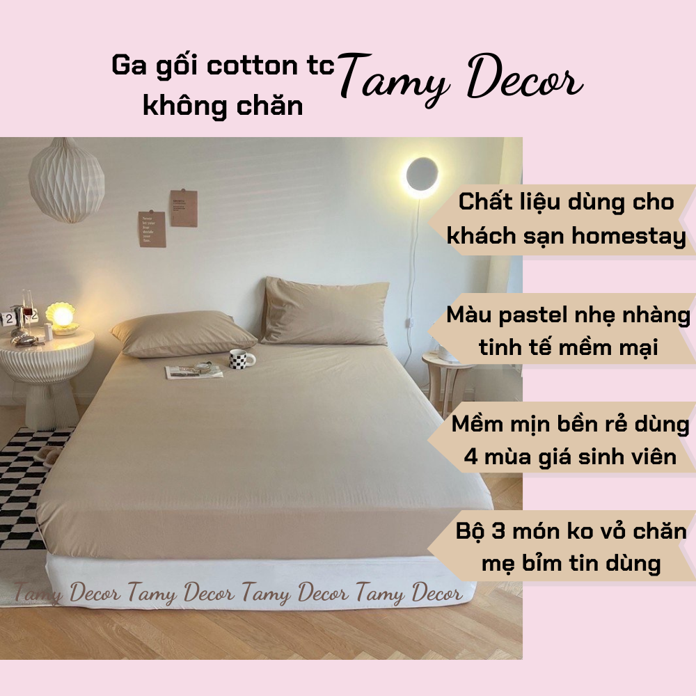 Ga gối cotton tc 3 món không chăn màu trơn TamyDecor » TamyDecor - Chăn ga gối đệm Ga gối cotton tc 3 món không chăn màu trơn TamyDecor - Ảnh 9