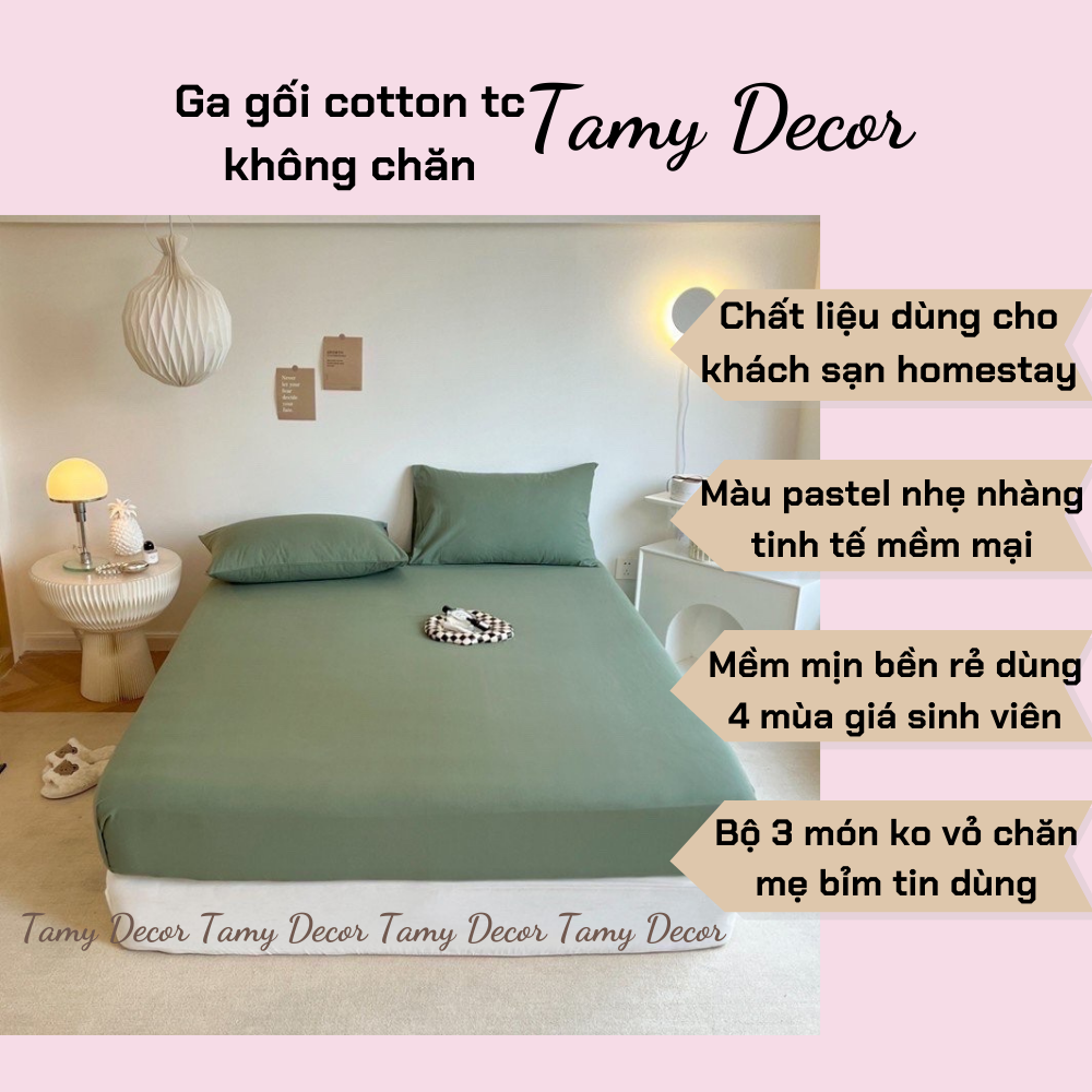Ga gối cotton tc 3 món không chăn màu trơn TamyDecor » TamyDecor - Chăn ga gối đệm Ga gối cotton tc 3 món không chăn màu trơn TamyDecor - Ảnh 8