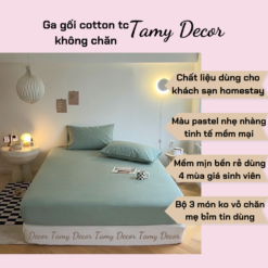 Ga gối cotton tc 3 món không chăn màu trơn TamyDecor » TamyDecor - Chăn ga gối đệm 53 1 » TamyDecor - Chăn ga gối đệm