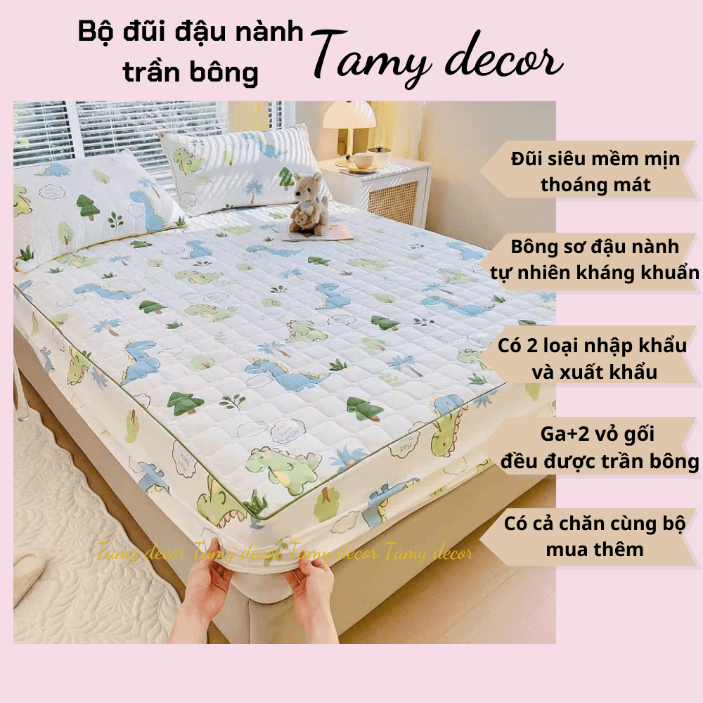 Bộ ga gối cotton đũi sơ đậu nành soybean trần bông cả gối có bán thêm chăn TamyDecor » TamyDecor - Chăn ga gối đệm Bộ ga gối cotton đũi sơ đậu nành soybean trần bông cả gối có bán thêm chăn TamyDecor - Ảnh 9