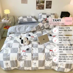 Bộ Chăn Ga Gối Cotton 100% Hình Con Vật TamyDecor