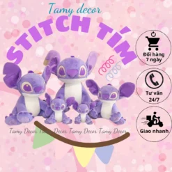 Gấu bông Stitch tím tai dài đáng yêu Tamy decor lông dài mềm mại » TamyDecor - Chăn ga gối đệm gaubong 29 » TamyDecor - Chăn ga gối đệm