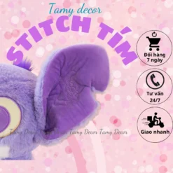 Gấu bông Stitch tím tai dài đáng yêu Tamy decor lông dài mềm mại » TamyDecor - Chăn ga gối đệm gaubong 31 » TamyDecor - Chăn ga gối đệm