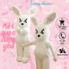 Gấu bông thỏ mặt quạo mặt tức giận cao cấp có túi Tamy Decor