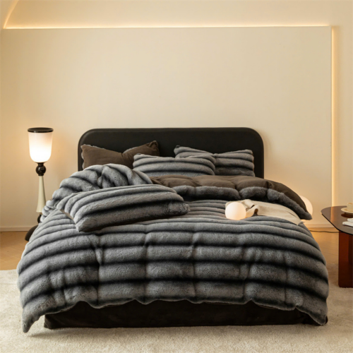 Bộ chăn ga nỉ nhung sọc Tamy Bedding » TamyDecor - Chăn ga gối đệm Bộ chăn ga nỉ nhung sọc Tamy Bedding - Ảnh 2