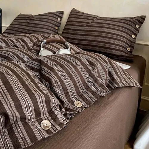 Bộ chăn ga gối chất cotton đũi kẻ có khuy Tamy bedding » TamyDecor - Chăn ga gối đệm Bộ chăn ga gối chất cotton đũi kẻ có khuy Tamy bedding - Ảnh 7